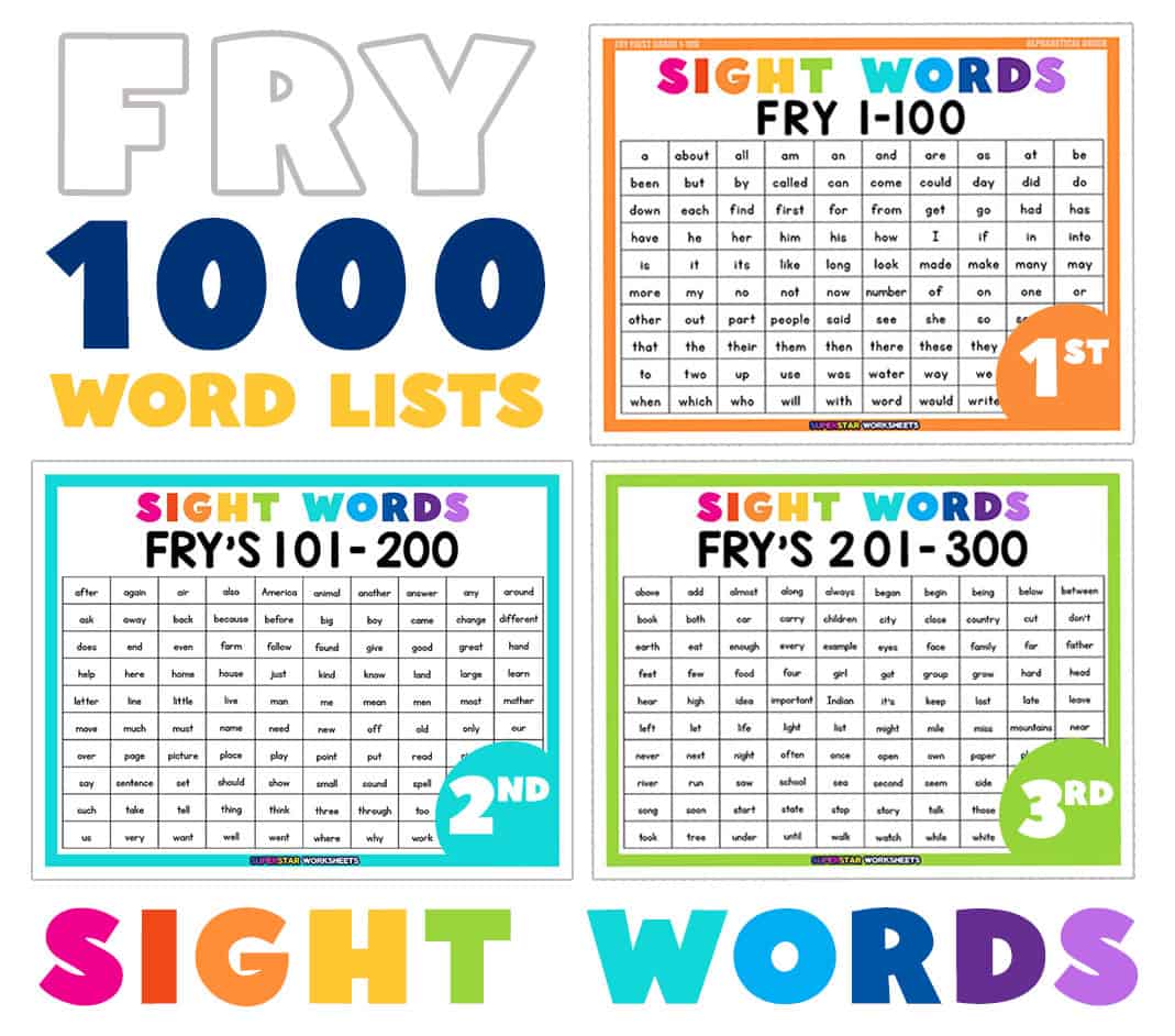 Fry Sight Words Superstar Worksheets