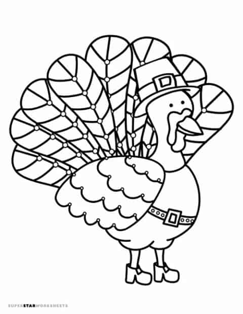 Turkey Coloring Pages - Superstar Worksheets