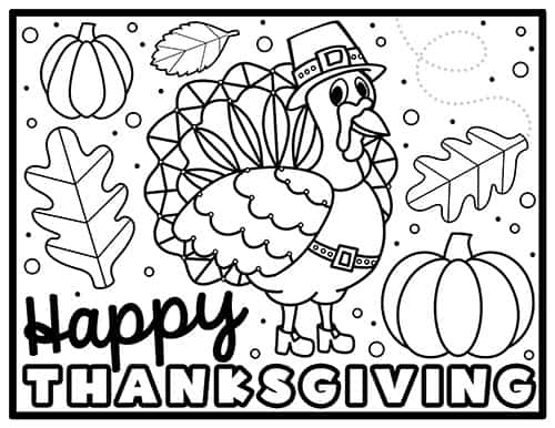 coloring pages of thanksgiving things