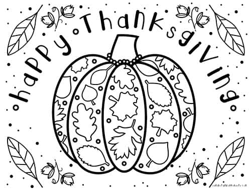 Free Thanksgiving Coloring Pages from Cubby