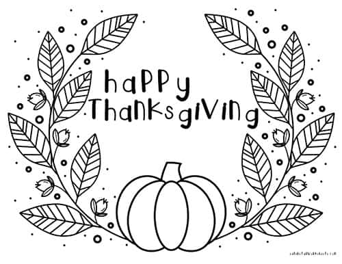 happy thanksgiving sign coloring pages