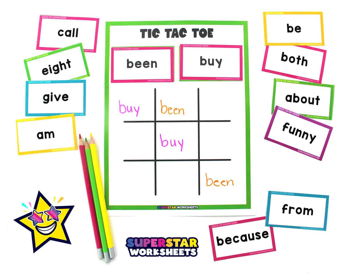 Halloween Tic Tac Toe Template for Letters, Numbers, Sight Words