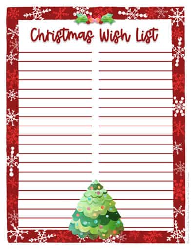 Christmas List Template - Superstar Worksheets