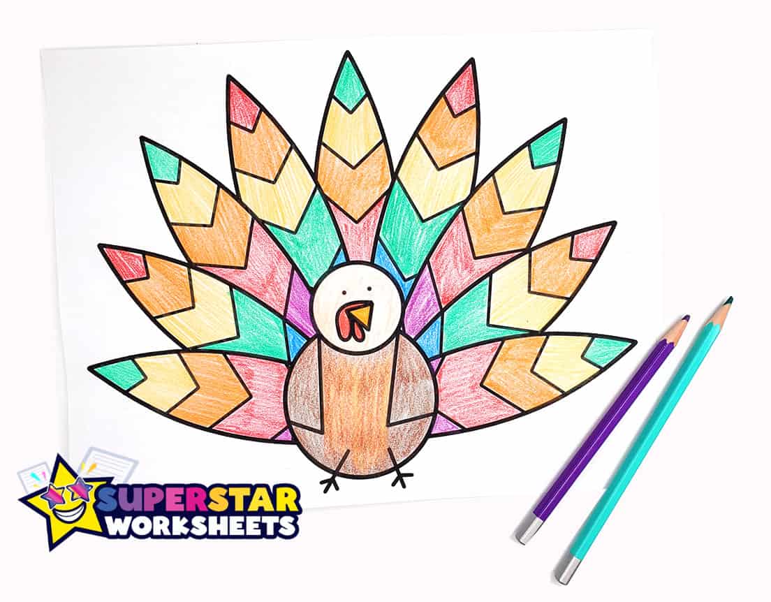 thanksgiving turkey drawings in color