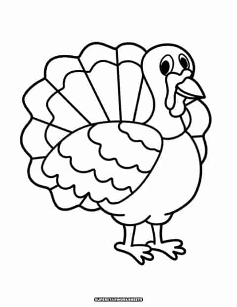 Turkey Coloring Pages - Superstar Worksheets