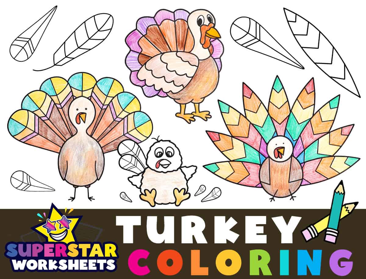 Simple Turkey Coloring Pages For Kids