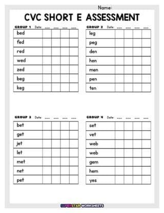 Phonics Assessment - Superstar Worksheets