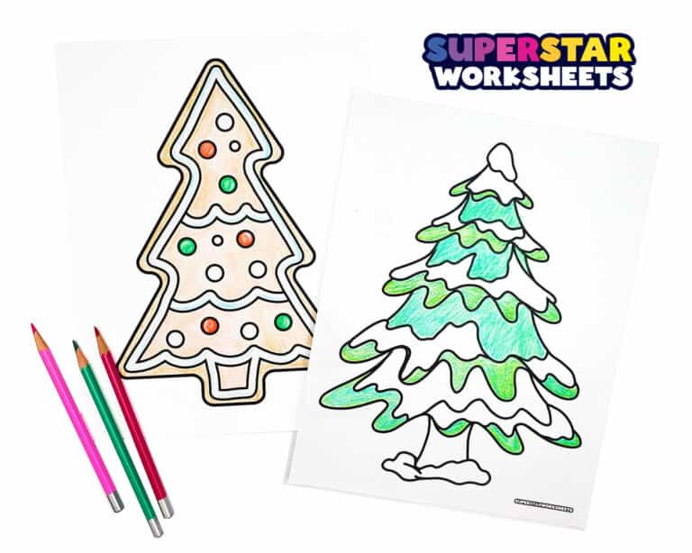 Christmas Tree Coloring Pages (Free Printables) - Superstar Worksheets