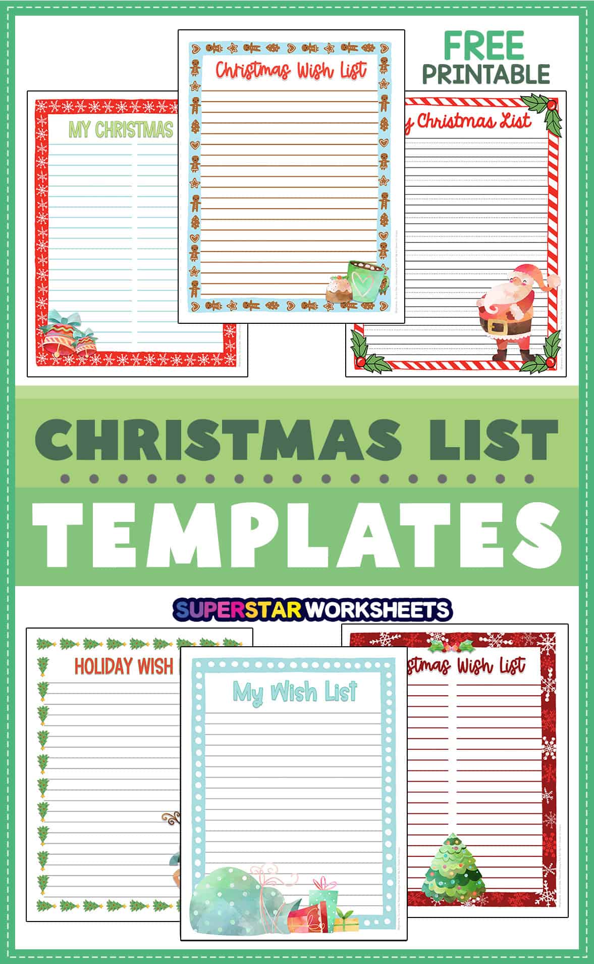 Christmas List Template - Superstar Worksheets