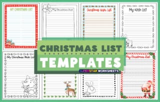 Christmas List Template - Superstar Worksheets