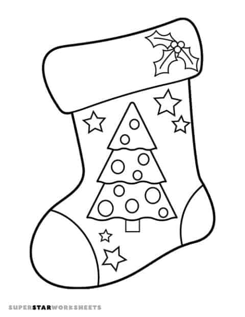 Christmas Stocking Template - Superstar Worksheets