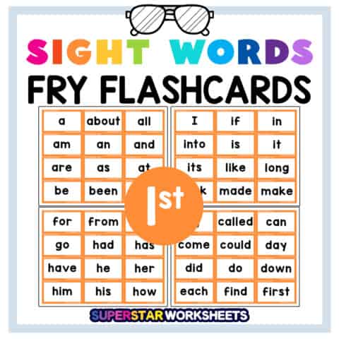 Fry Sight Words Flashcards - Superstar Worksheets