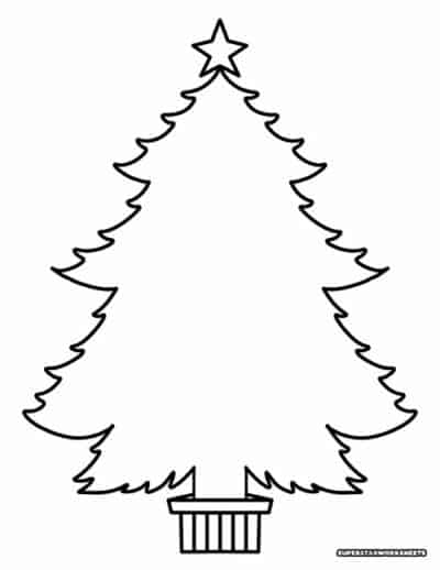 Christmas Tree Coloring Pages - Superstar Worksheets