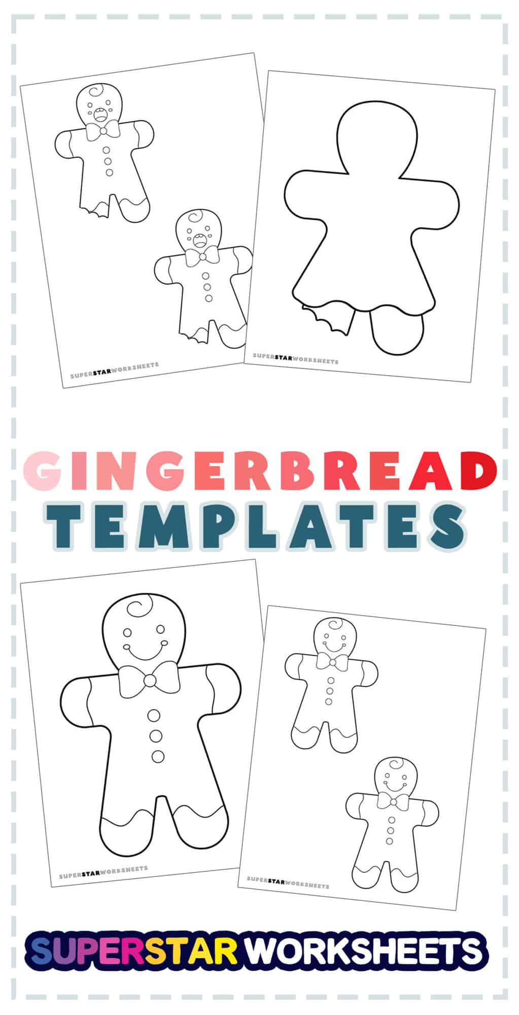 Gingerbread Man Template - Superstar Worksheets