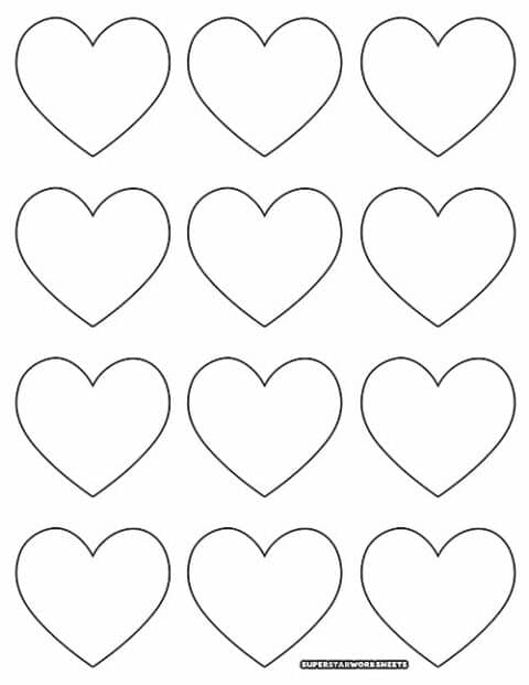 Heart Template (Free Printables) - Superstar Worksheets