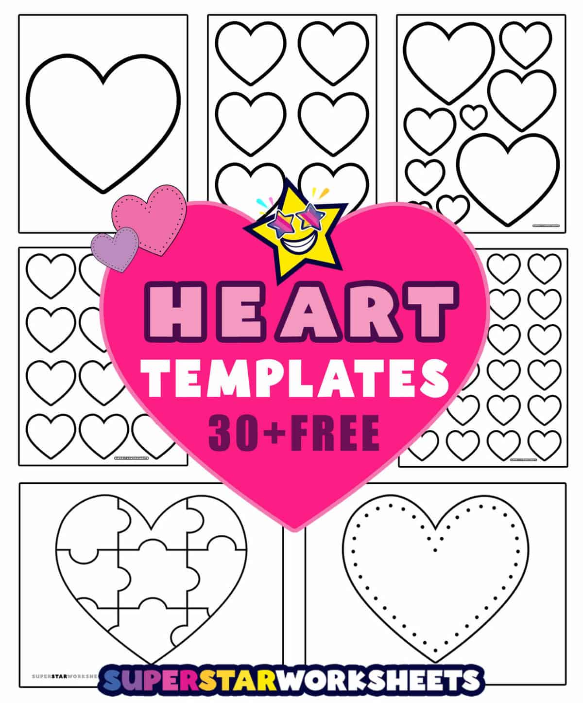 Free Pattern for Heart Template Printable - Valentine's Day - A Crafty Life