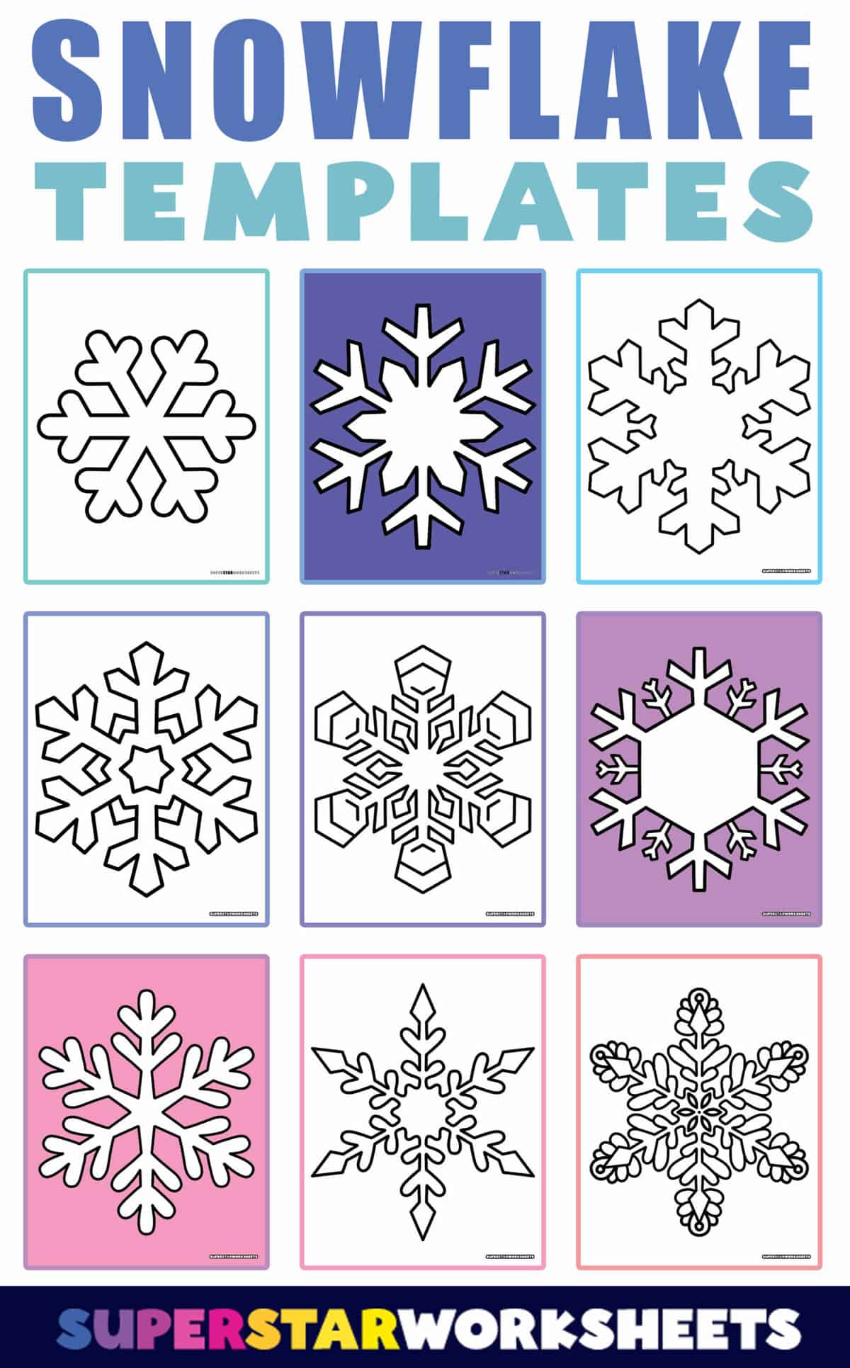 Snowflake Templates - Superstar Worksheets