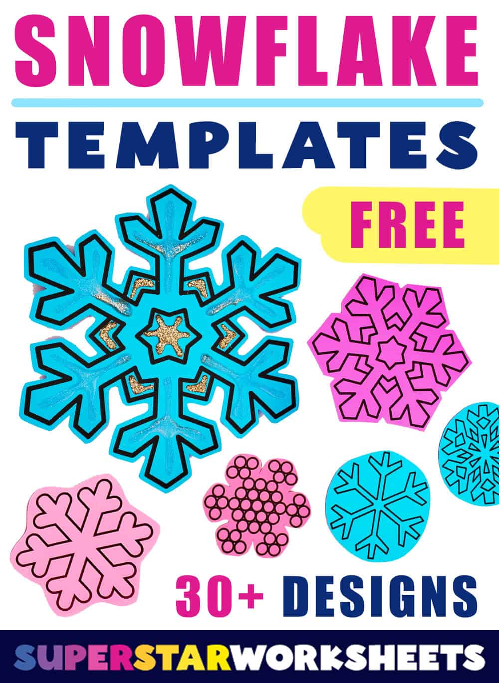 12 Free Paper Snowflake Templates - Superstar Worksheets