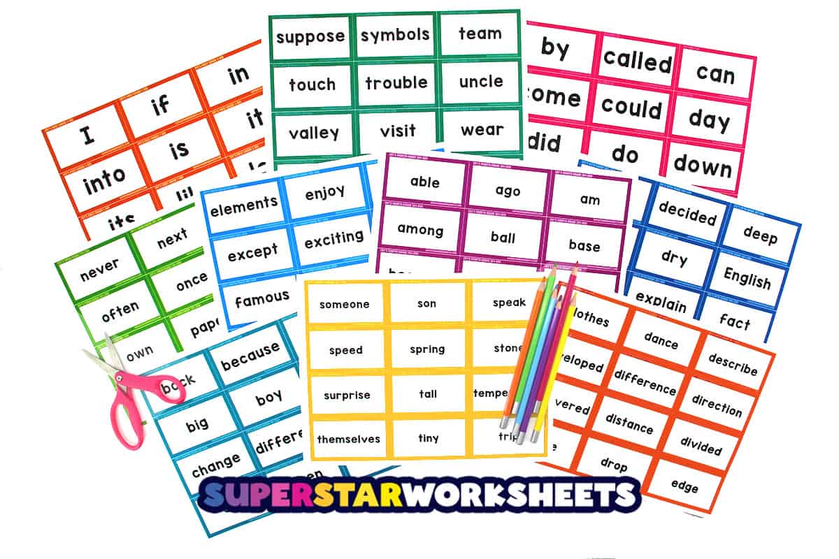 Sight Word Flashcards - Superstar Worksheets