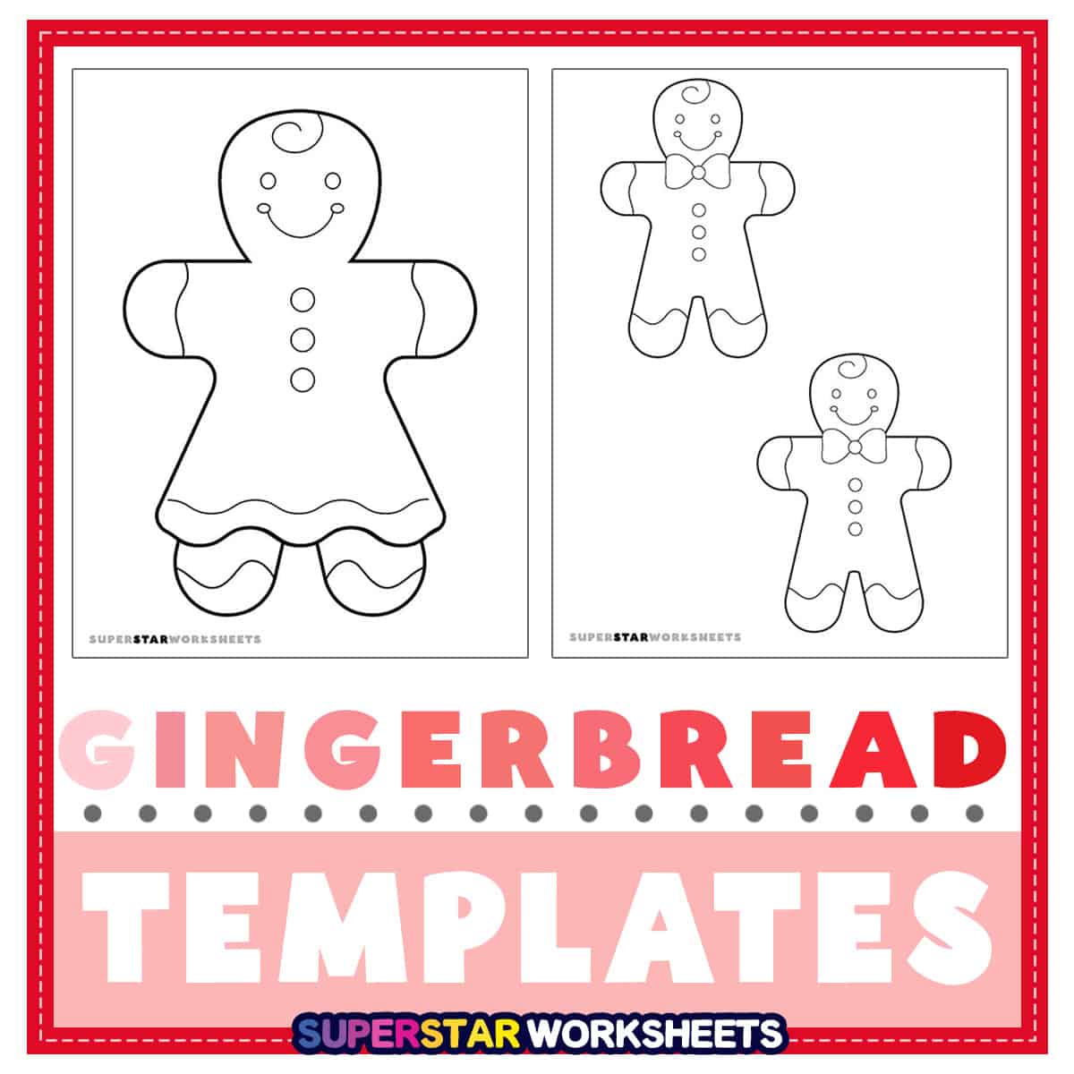 Blank Gingerbread Templates showing students how to decorate.