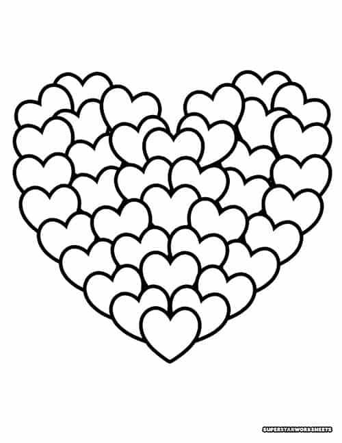Blank heart shape coloring pages & crafty printables, at