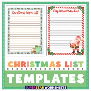 Christmas Templates - Superstar Worksheets