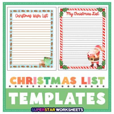 Christmas Templates - Superstar Worksheets