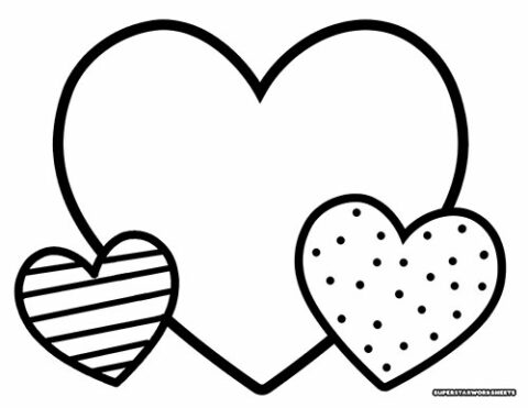 Heart Coloring Pages - Superstar Worksheets