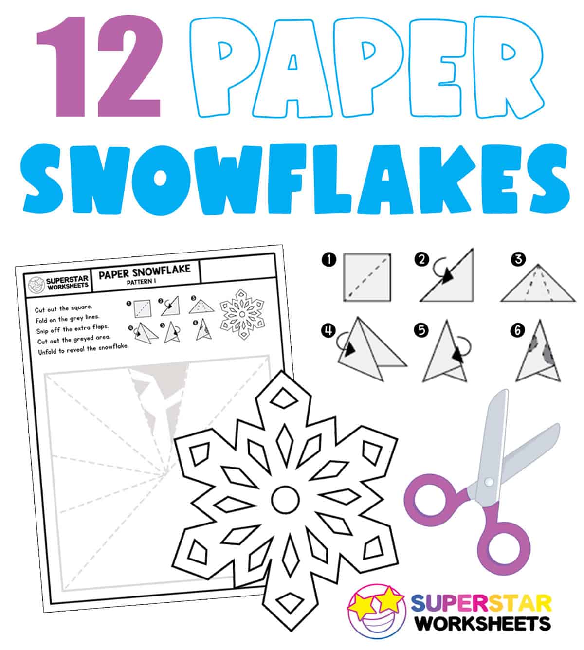 Snowflake Templates - Superstar Worksheets