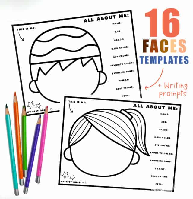 All About Me Face Template - Superstar Worksheets