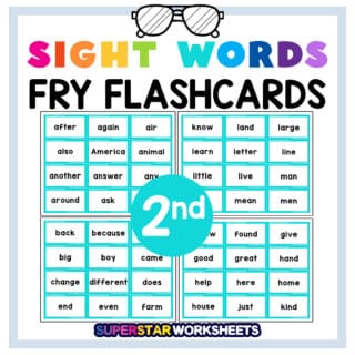 Fry Sight Words Flashcards - Superstar Worksheets