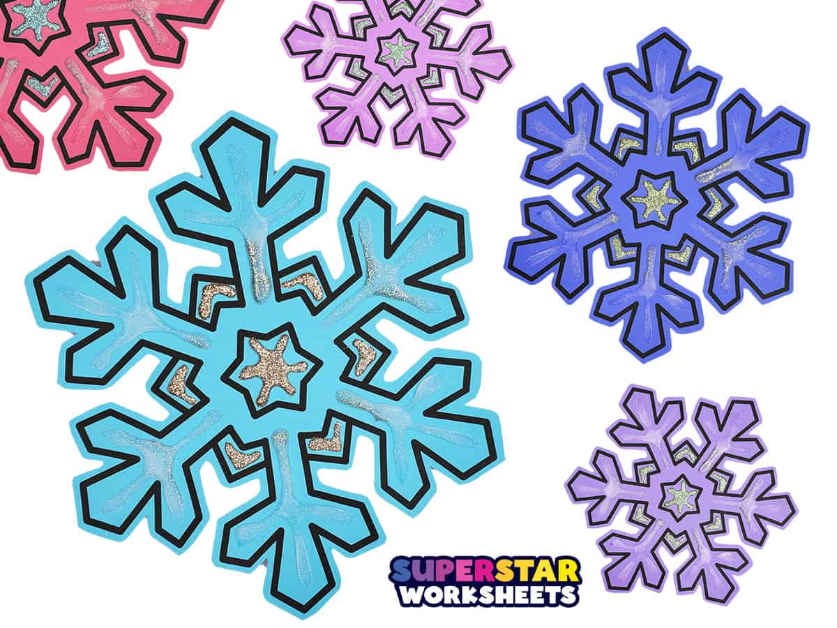 Glitter Snowflake Craft - Superstar Worksheets