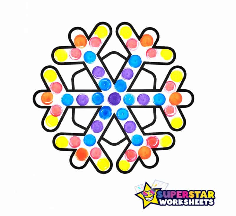 Bingo Dab & Dot Snowflakes Craft - Superstar Worksheets