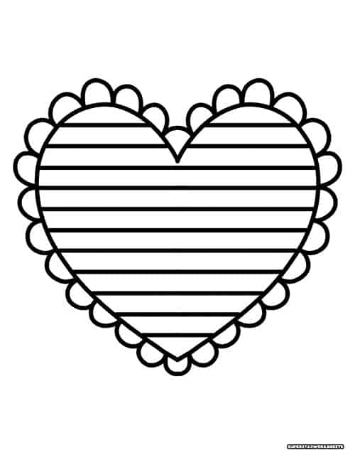 3 Easy Heart Coloring Pages for Kids {Stripe Patterns!} - What Mommy Does