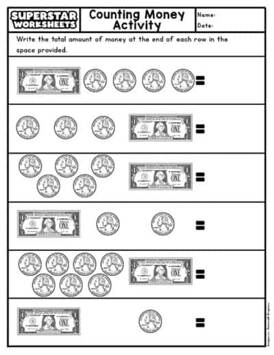 Money Worksheets - Superstar Worksheets