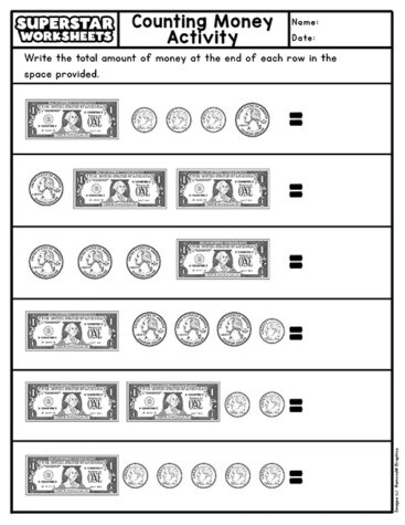 Money Worksheets - Superstar Worksheets