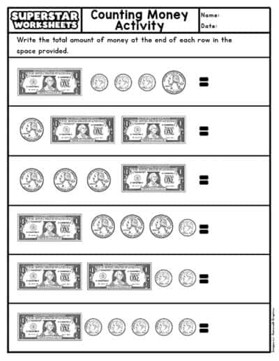 Money Worksheets - Superstar Worksheets