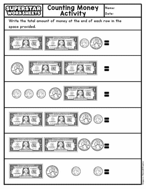 Money Worksheets - Superstar Worksheets