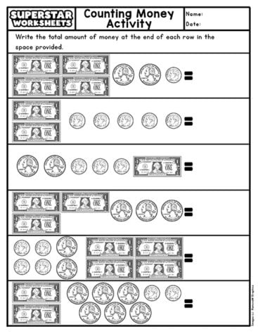 Money Worksheets - Superstar Worksheets