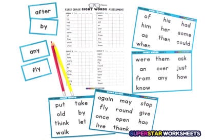 First Grade Sight Words - Superstar Worksheets