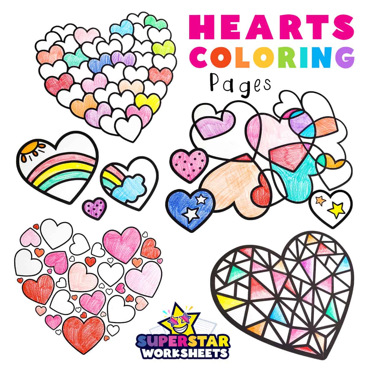 heart shaped world coloring page
