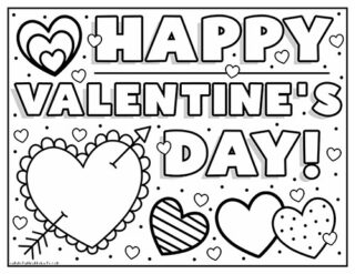 Valentine's Day Coloring Pages - Superstar Worksheets