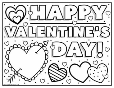 Valentine's Day Coloring Pages - Superstar Worksheets