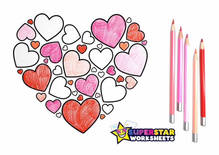 Heart Coloring Pages - Superstar Worksheets