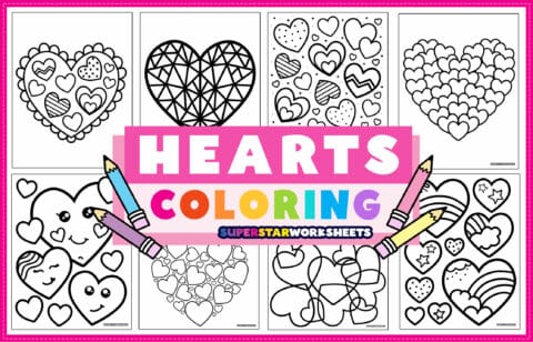 Heart Coloring Pages - Superstar Worksheets