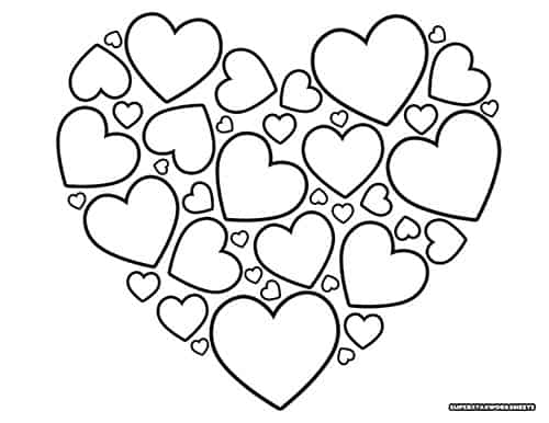 cool hearts in hearts coloring page hearts of all sizes