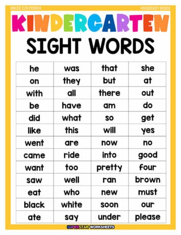 Kindergarten Reading Worksheets - Superstar Worksheets