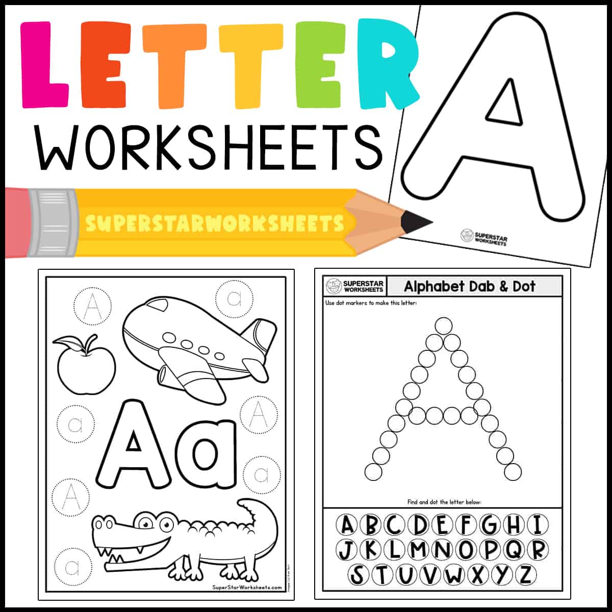 Letter A Worksheets Superstar Worksheets
