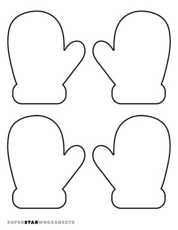 Mittens Template - Superstar Worksheets