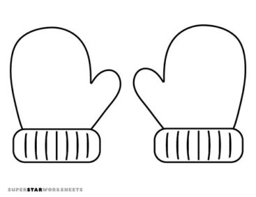 Mittens Template (Free Printables) - Superstar Worksheets